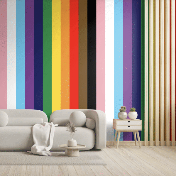Mural Pride Stripes - Make a vibrant statement with Pride Stripes, a bold and inclusive mural celebrating diversity through
