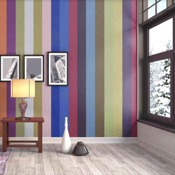 Mural Regal Stripes - Regal Stripes transforms any space with vibrant vertical bands of color, creating a dynamic and