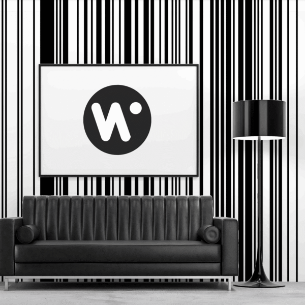 Mural Vertical Contrast Stripes - This striking vertical stripe wallpaper creates an instantly modern, high-contrast