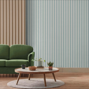 Timeless Stripes Wallpaper - This elegant Timeless Stripes wallpaper features crisp vertical pinstripes in serene teal and