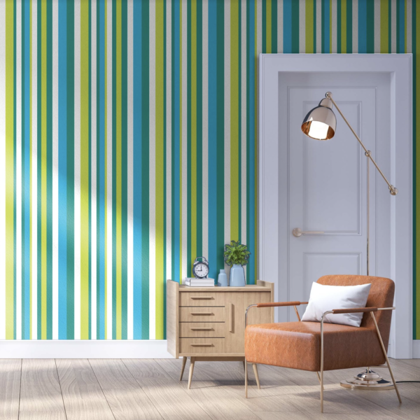 Tropical Tides Stripes Wallpaper - Tropical Tides Stripes brings a fresh, nature-inspired palette to your walls with