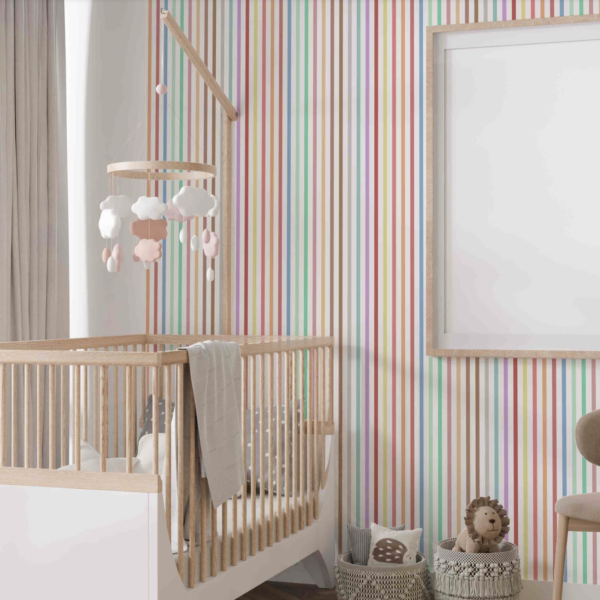 Ribbon Stripes Wallpaper - Ribbon Stripes Wallpaper features delicate vertical stripes in soft, nature-inspired hues of