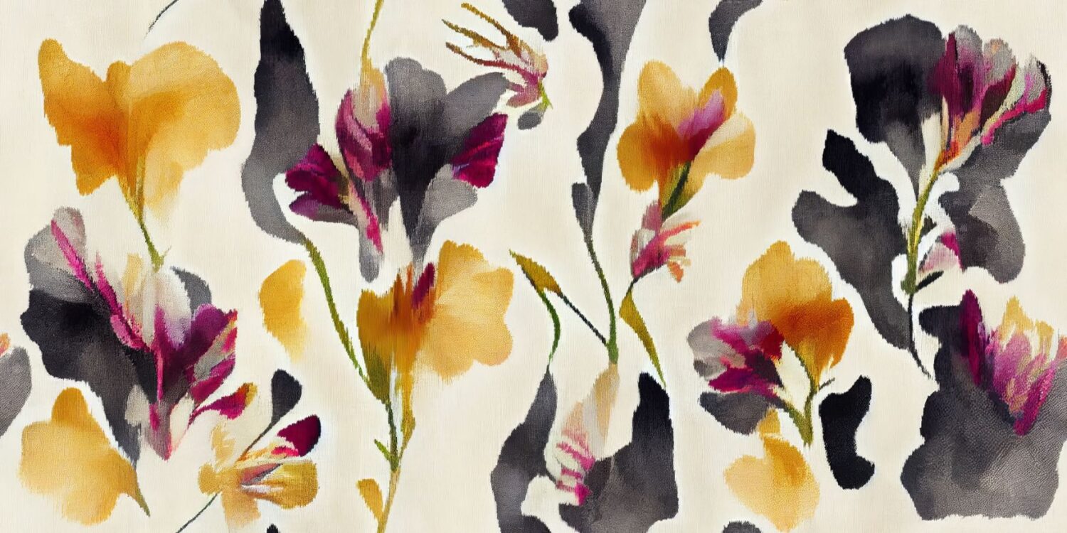 Mural Golden Threads of Florals - Image 2