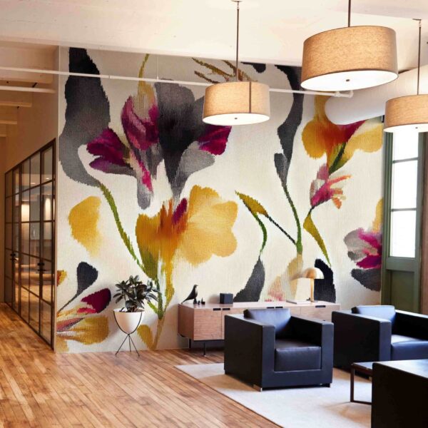 Mural Golden Threads of Florals