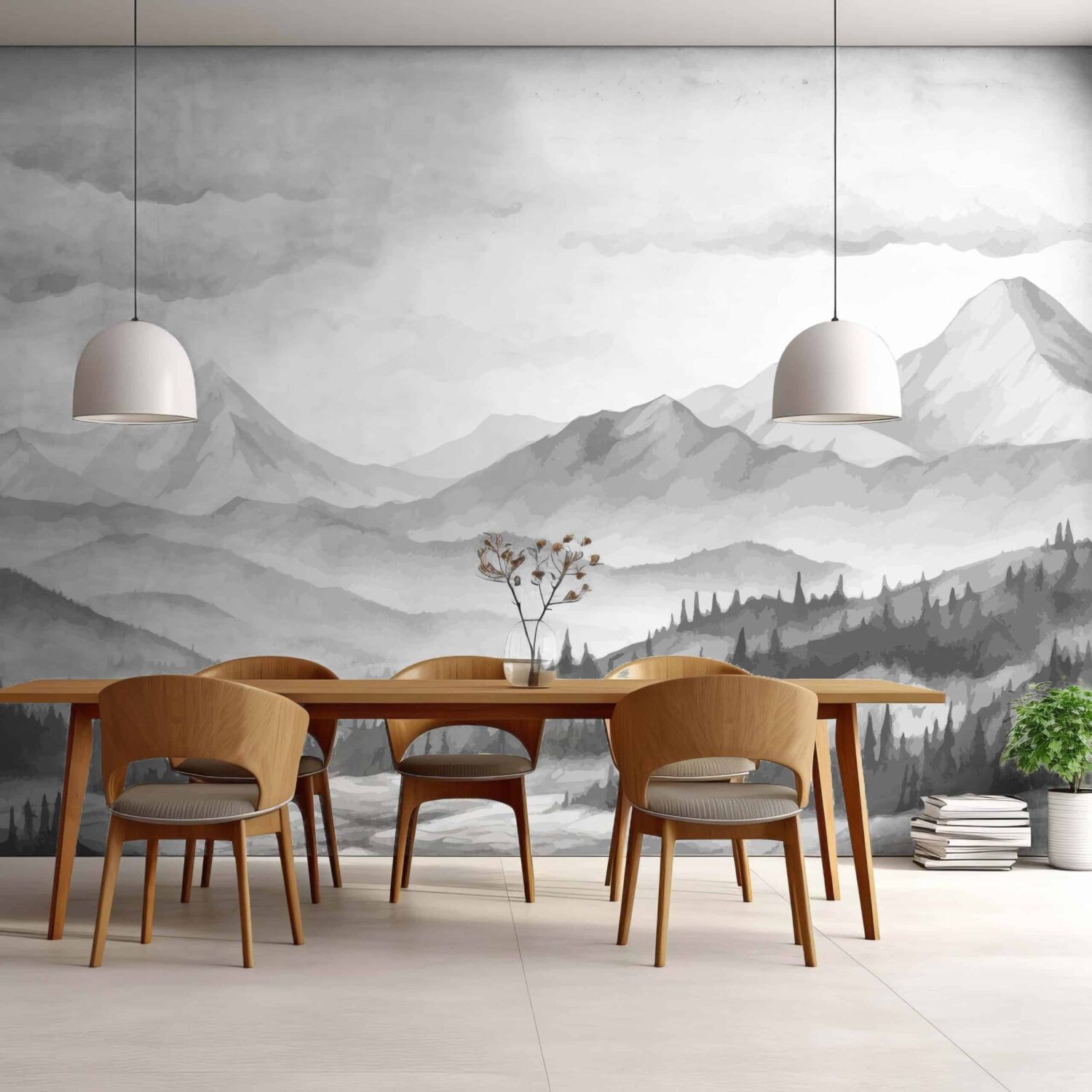Mural Charcoal Horizons