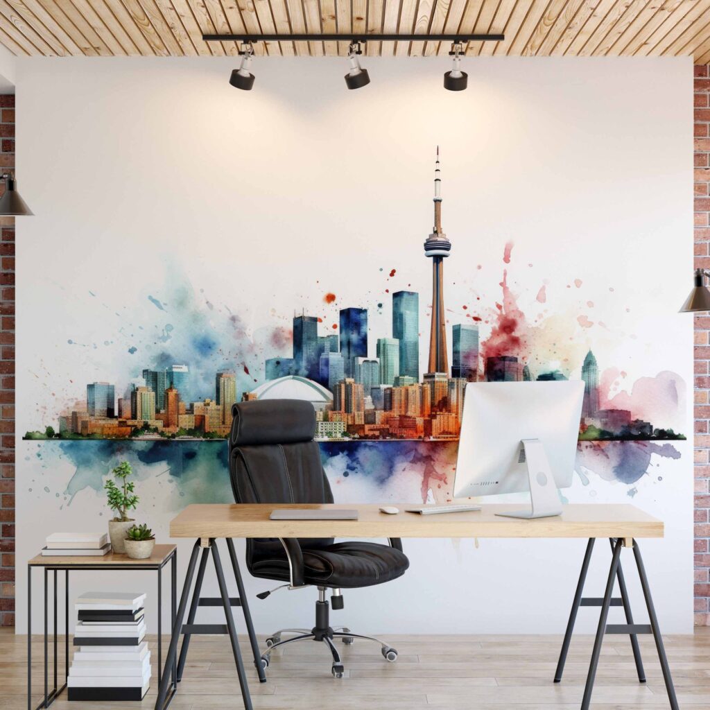 City Wall Murals Wallpaper Online Canada   Mural Toronto View Sq Scaled 1 1024x1024 