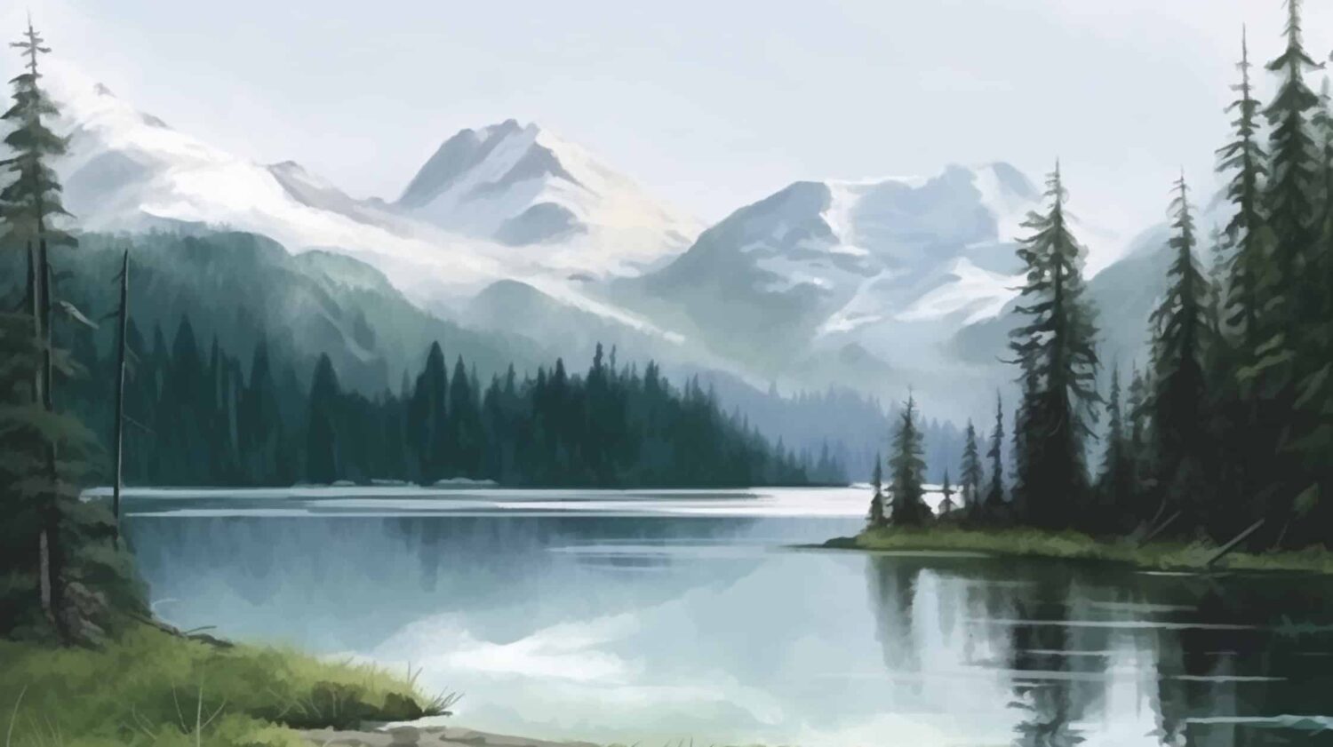 Mural Tranquil Forest Cascade - Image 2
