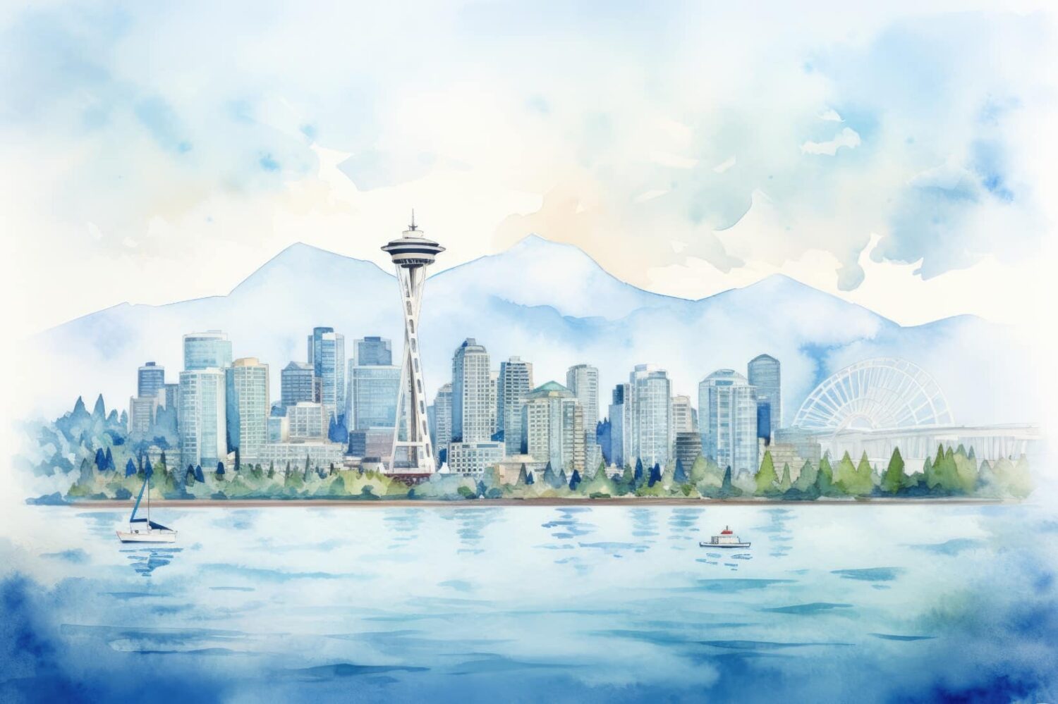 Mural Seattle Cityscape - Image 2
