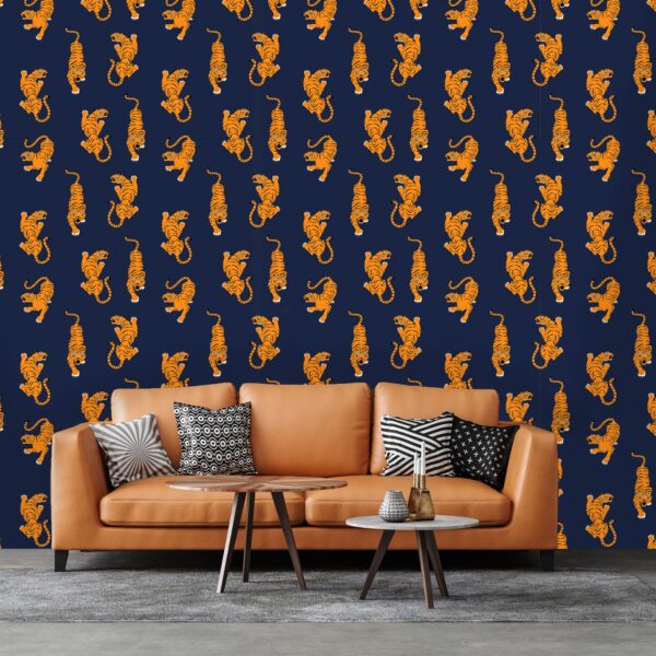 Cheeky Tiger - Canadian-made peel and stick wallpaper for bedroom and nursery walls