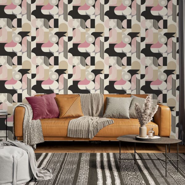 Rene Art Deco - Canadian-made peel and stick wallpaper for living room and bedroom walls