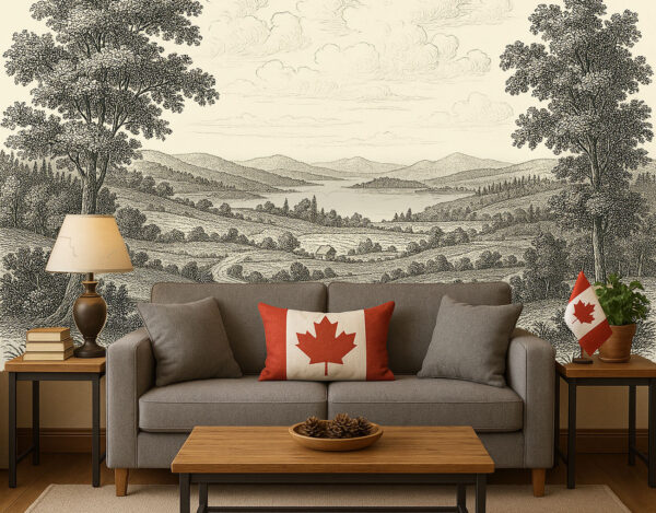 A timeless countryside mural that brings the charm of rural landscapes into your home — effortlessly elegant, endlessly calming.