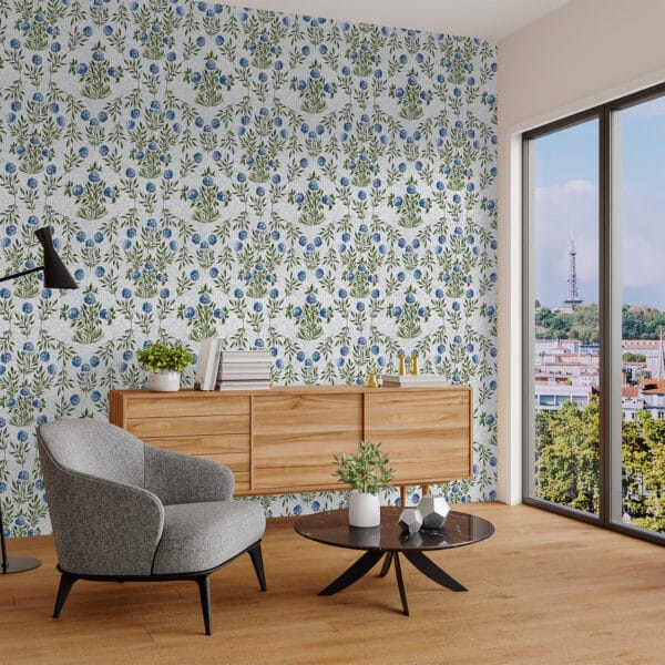 Darling Hydrangea on Grey Wallpaper
