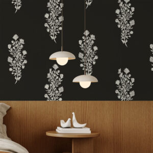 Bold and refined, Julieta Floral Block by Canadian artist Sabina Maria brings a striking contrast to botanical design.