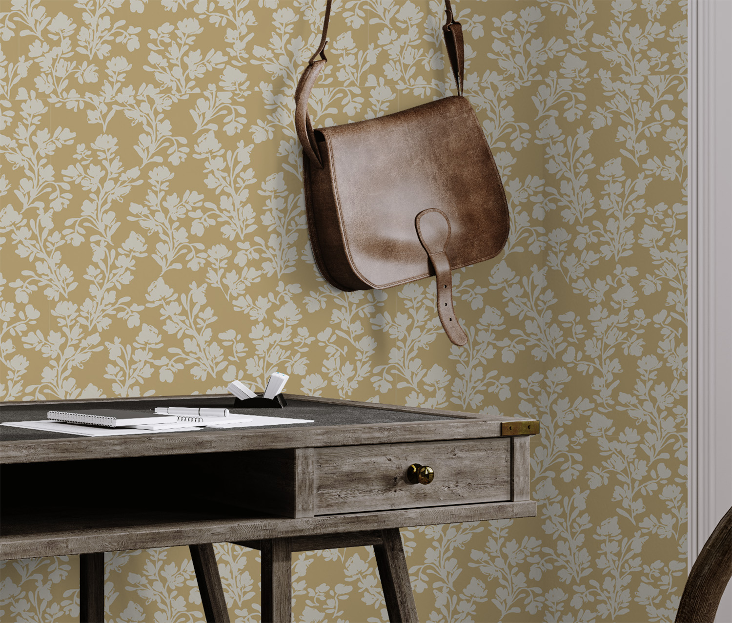 "Malina Sweet Peas" Wallpaper by Sabina Maria Malina Sweet Peas by Canadian artist Sabina Maria is a warm, inviting wallpaper design that balances vintage charm with botanical simplicity.