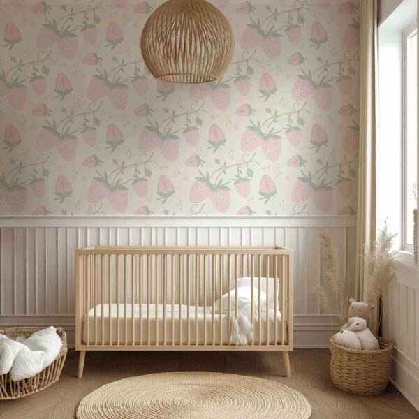 Whimsical Strawberries in Soft Blush