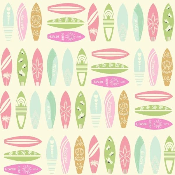 Room setting preview - Surfing medium-scale pattern, Canadian wallpaper