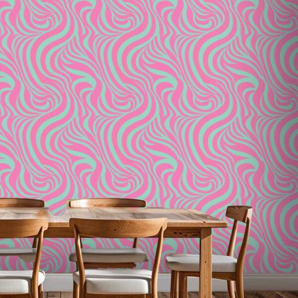 Close-up of Wild Times, a contemporary abstract design printed in Canada
