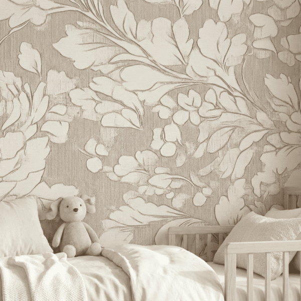 Room setting preview - Heirloom Floral large-scale pattern, Canadian wallpaper