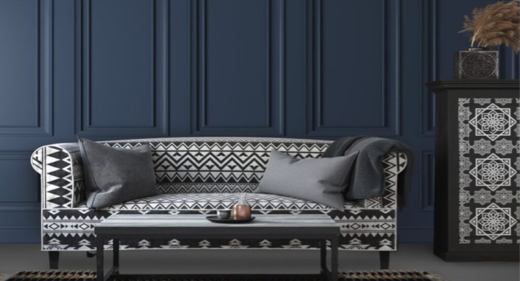 A Mural Panel Moods wallpaper in a sitting room