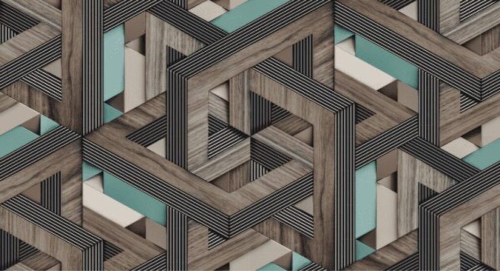 A Mural Inter Teal wallpaper