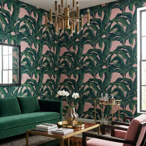 Blush Banana Leaf Wallpaper