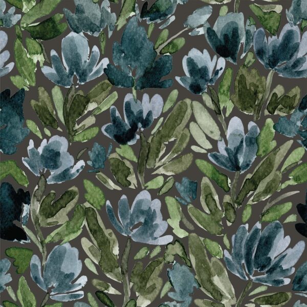 Tulip Vines - Charcoal Grey