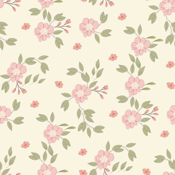 Room setting preview - Hazel Wallpaper in Rosewater small-scale pattern, Canadian wallpaper