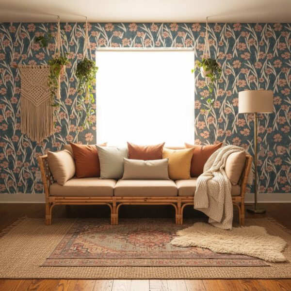 Aircole Wallpaper wallpaper in a Bohemian room