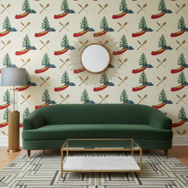 Canoe Dreams - Canadian-made Michelle Stewart Wallpaper wallpaper from Wallpaper Online Canada