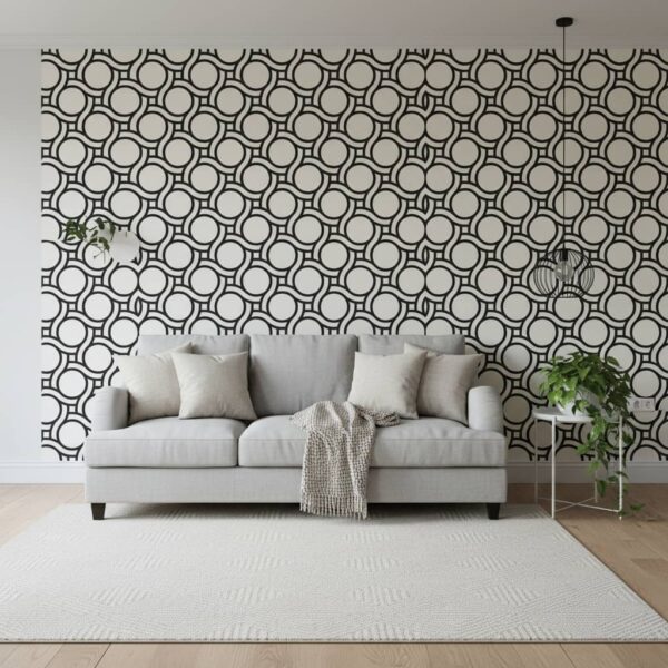 Circular Chain Wallpaper wallpaper in a Scandinavian room