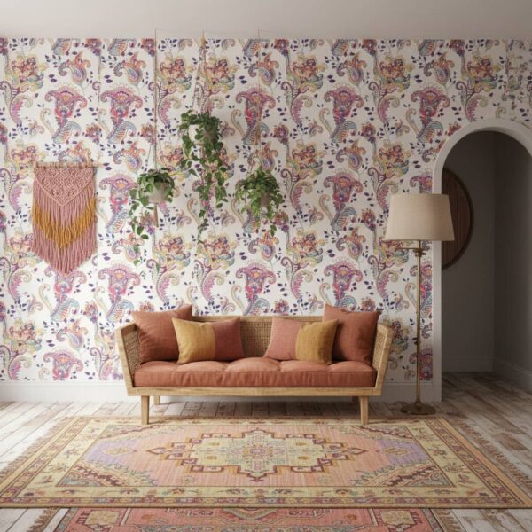 Colours of Joy Wallpaper wallpaper in a Bohemian room