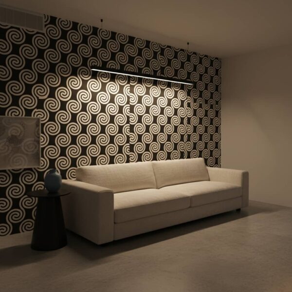 Confectionery Spiral Wallpaper wallpaper in a Modern Minimalist room