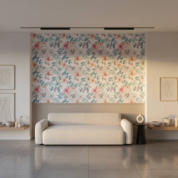 Cucuyús Lines Wallpaper wallpaper in a Modern Minimalist room