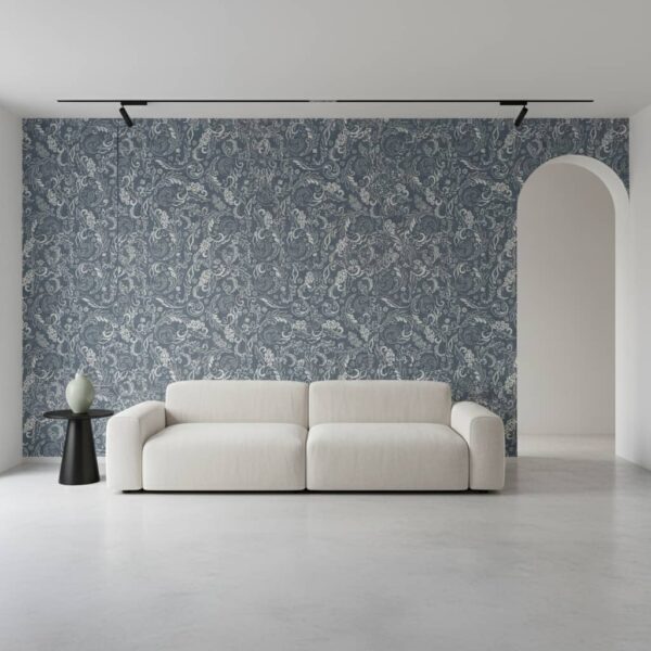 Emperor Azure Wallpaper wallpaper in a Modern Minimalist room