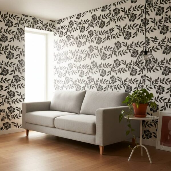 Equilateral Line Wallpaper wallpaper in a Scandinavian room