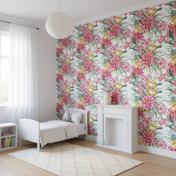 Honduras Blooms Wallpaper wallpaper in a Children's Room room