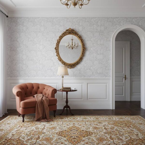 Maley Paisley Wallpaper wallpaper in a Classical / Traditional room