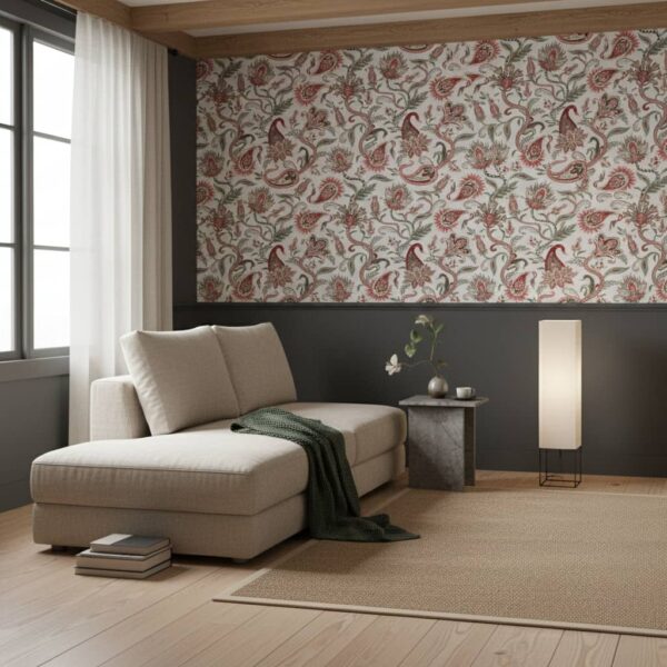 Marry Poppins Wallpaper wallpaper in a Japandi room