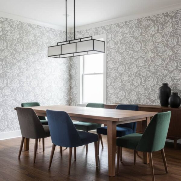 Mistry Rose Wallpaper wallpaper in a Statement Dining Room room