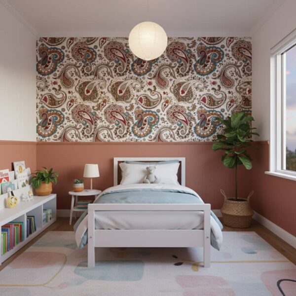 Paisley Pines Wallpaper wallpaper in a Children's Room room