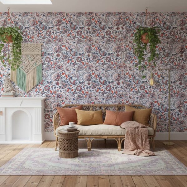 Patria Cake Wallpaper wallpaper in a Bohemian room