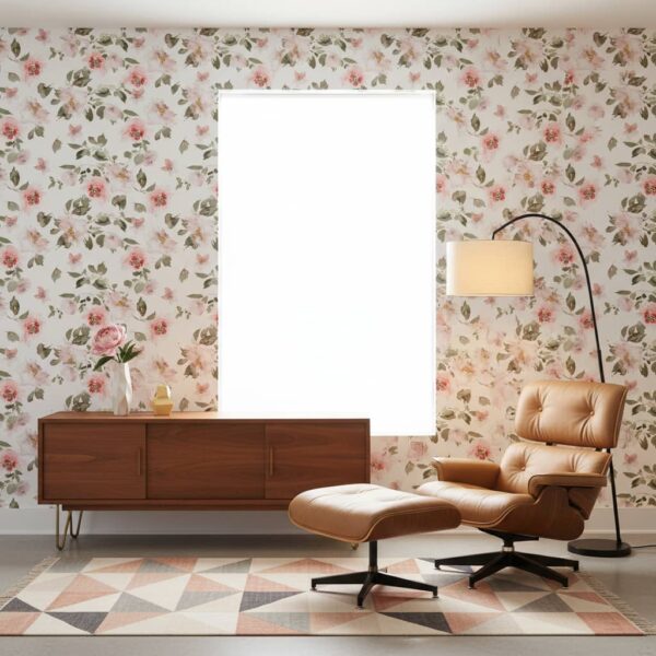 Room Design Wallpaper wallpaper in a Mid-Century Modern room