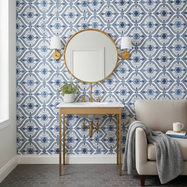 Royal China Wallpaper wallpaper in a Powder Room room