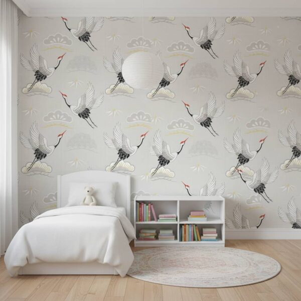 Violaceae Crane Wallpaper wallpaper in a Children's Room room