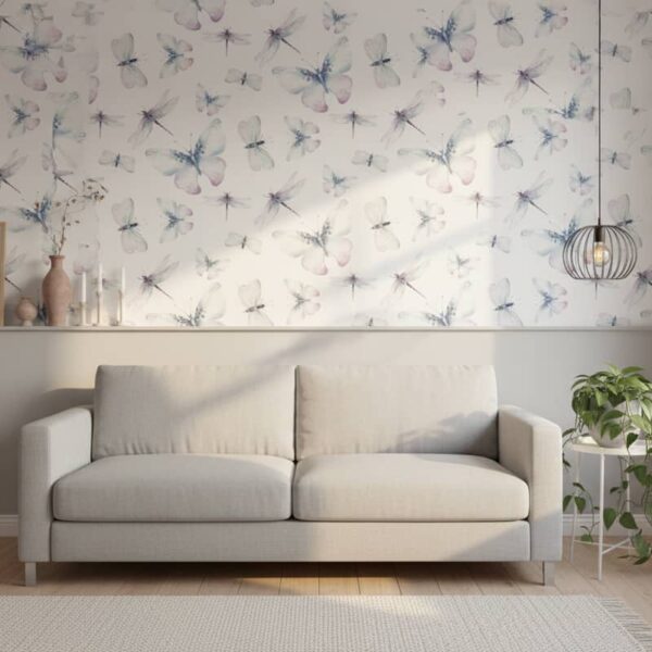 Wings in Watercolour Wallpaper wallpaper in a Scandinavian room