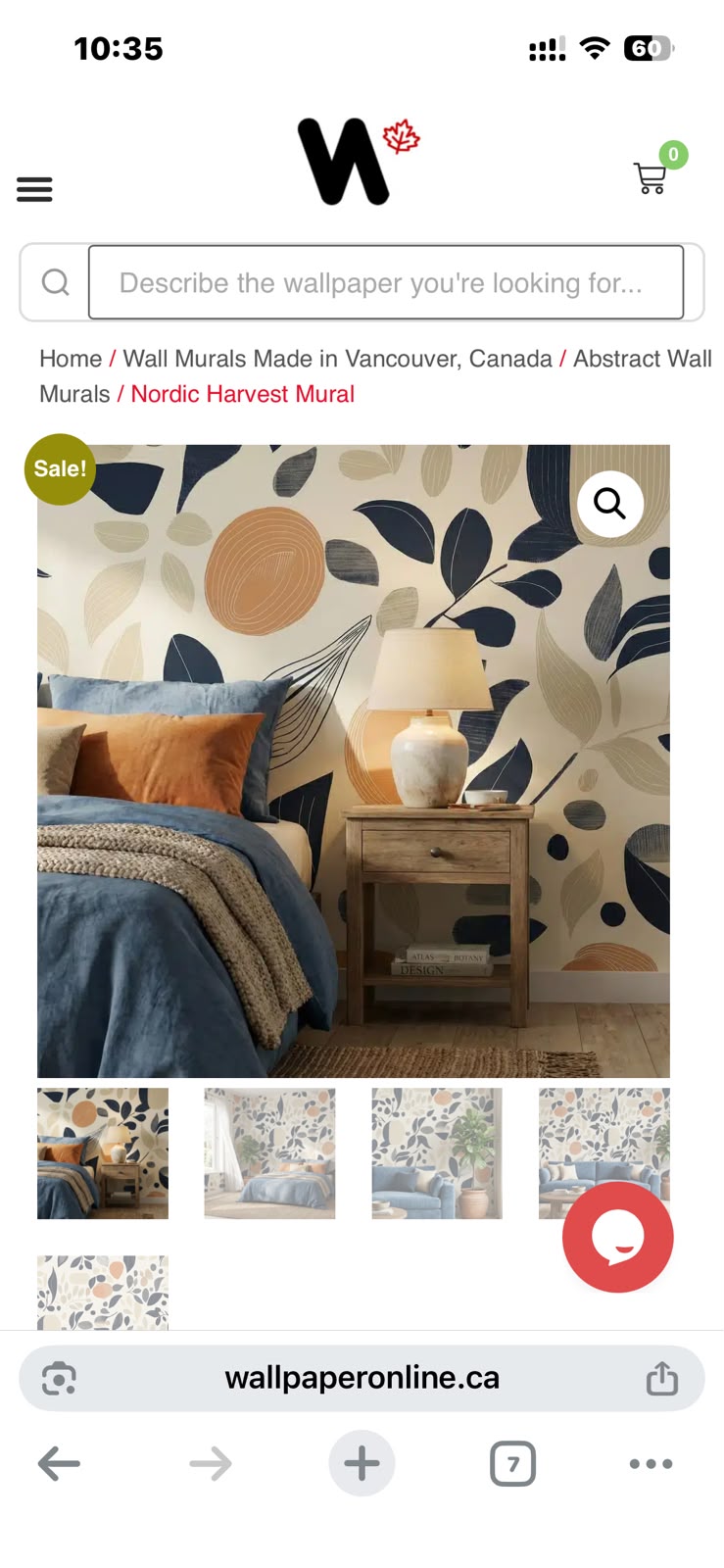 Canadian wallpaper room visualiser step 1: find a design you like.