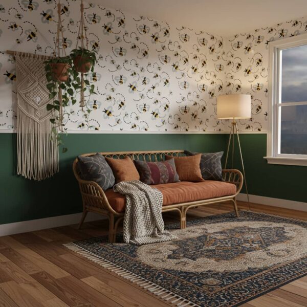Buzzin Around Wallpaper wallpaper in a Bohemian room