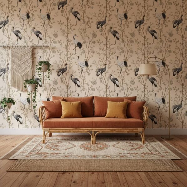 Council Meeting - This elegant Council Meeting Wallpaper features graceful cranes in black and white tones set against