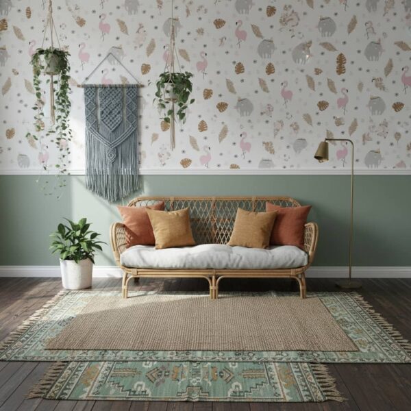 Happy Duo Wallpaper wallpaper in a Bohemian room