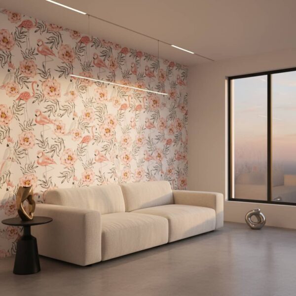 Paradise Blush - Paradise Blush Wallpaper brings tropical elegance to any space with its delicate watercolor flamingos,